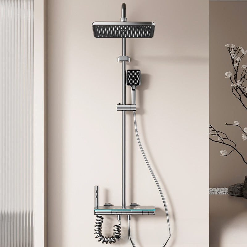 MKASOUTH Thermostatic Smart Shower Set | LED Display & Piano-Key Showerhead