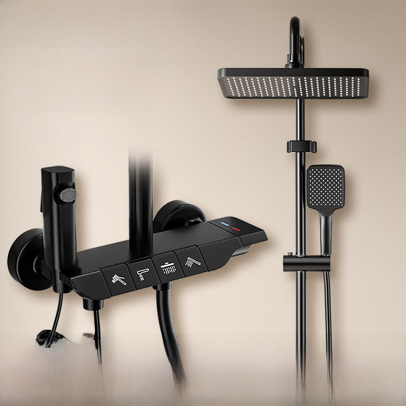 MKASOUTH Thermostatic Smart Shower Set | LED Display & Piano-Key Showerhead