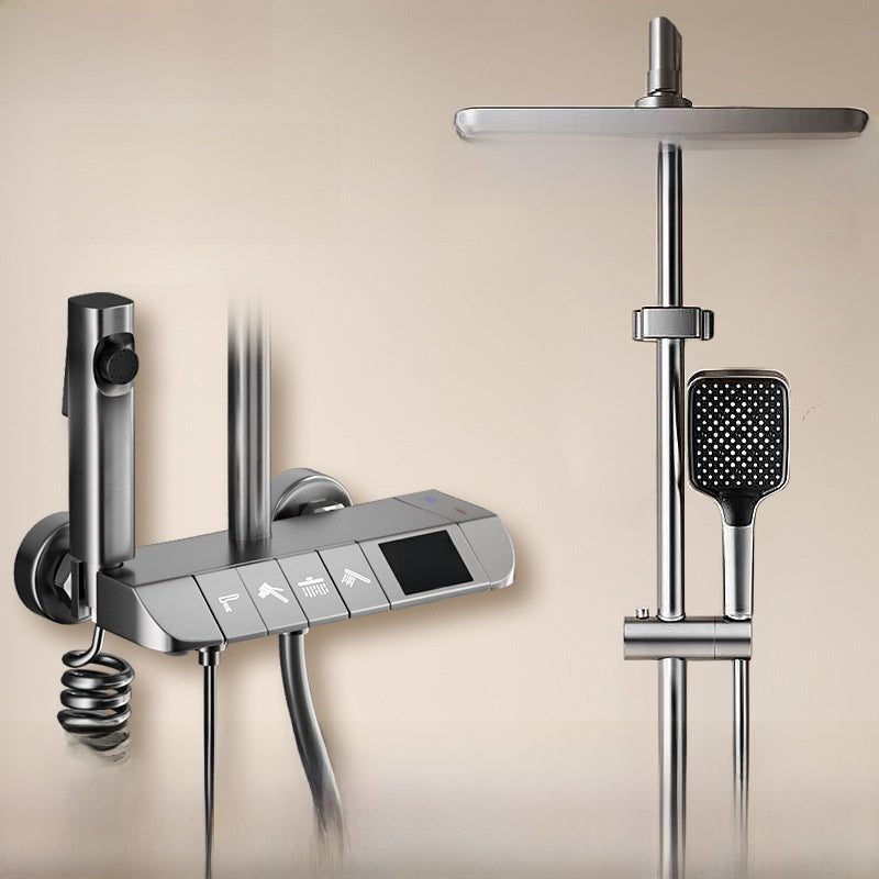 MKASOUTH Thermostatic Smart Shower Set | LED Display & Piano-Key Showerhead