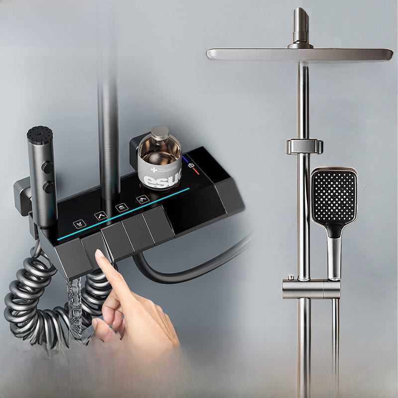 MKASOUTH Thermostatic Smart Shower Set | LED Display & Piano-Key Showerhead