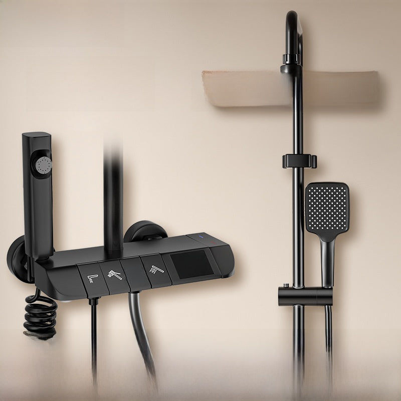MKASOUTH Thermostatic Smart Shower Set | LED Display & Piano-Key Showerhead