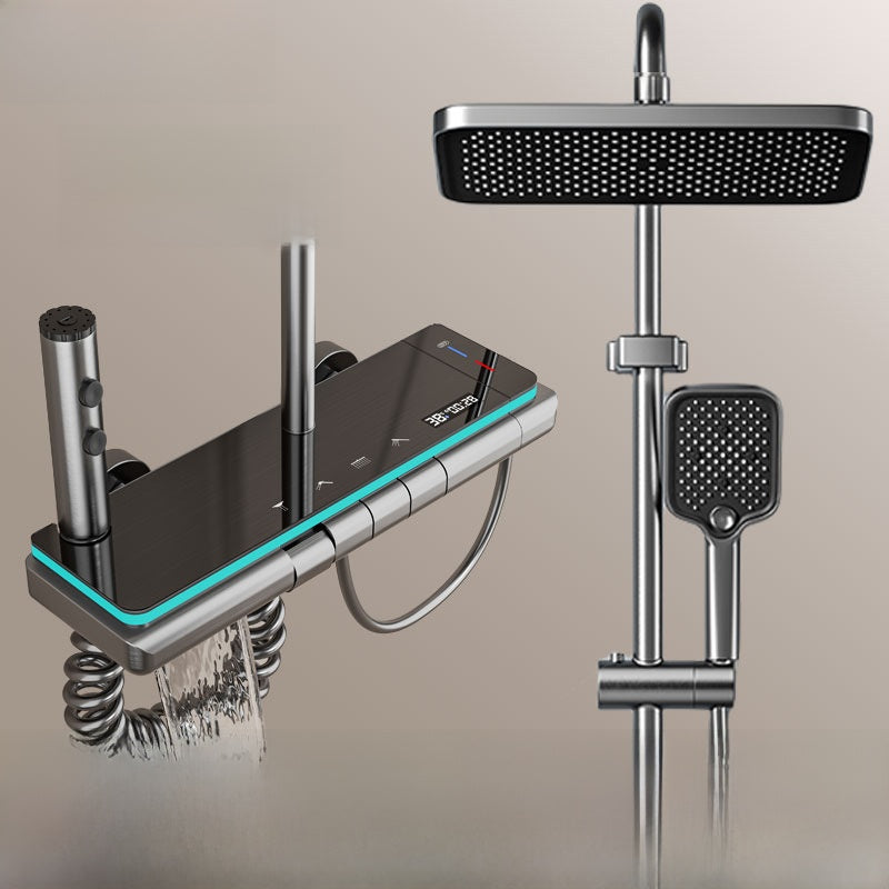 MKASOUTH Thermostatic Smart Shower Set | LED Display & Piano-Key Showerhead