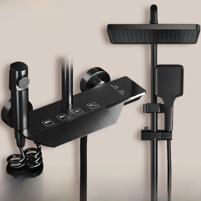MKASOUTH Thermostatic Smart Shower Set | LED Display & Piano-Key Showerhead