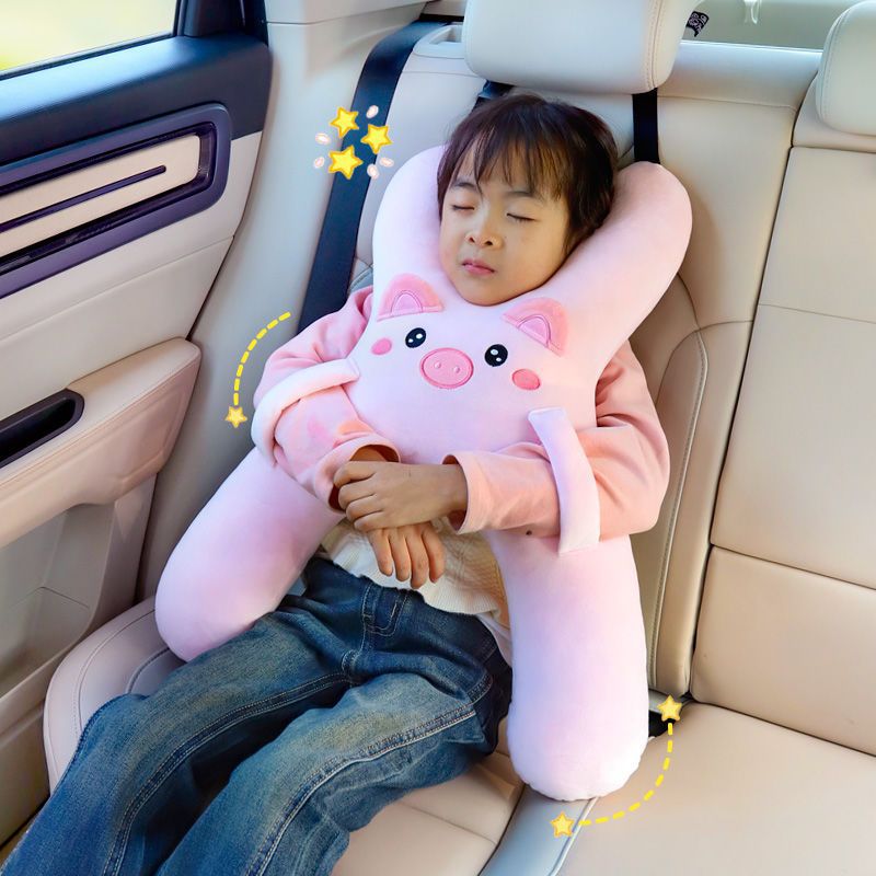 MKASOUTH — Children's Cartoon Car Travel Pillow with Head & Lumbar Support