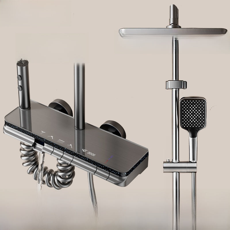 MKASOUTH Thermostatic Smart Shower Set | LED Display & Piano-Key Showerhead