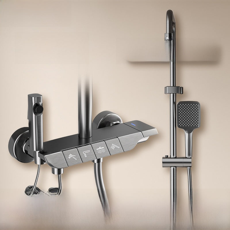 MKASOUTH Thermostatic Smart Shower Set | LED Display & Piano-Key Showerhead