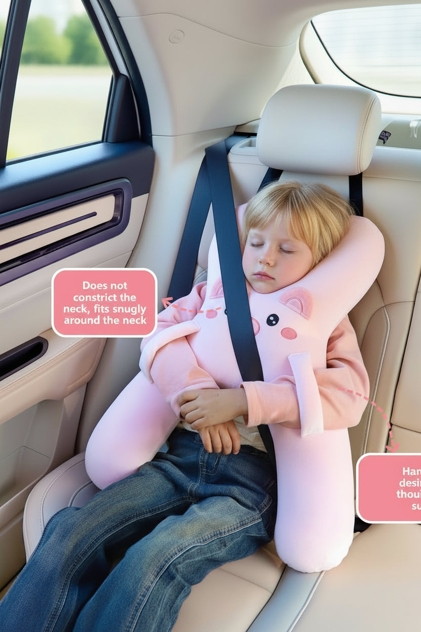 MKASOUTH — Children's Cartoon Car Travel Pillow with Head & Lumbar Support