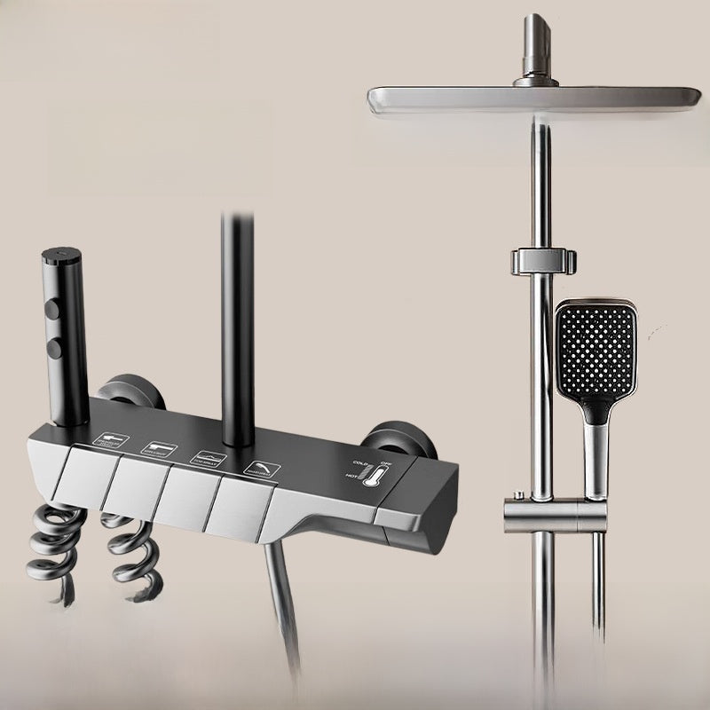 MKASOUTH Thermostatic Smart Shower Set | LED Display & Piano-Key Showerhead