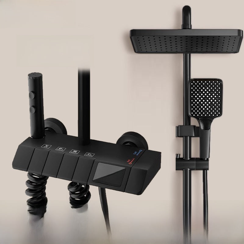 MKASOUTH Thermostatic Smart Shower Set | LED Display & Piano-Key Showerhead