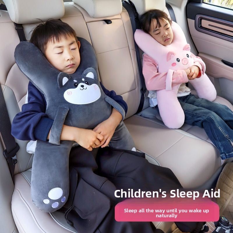 MKASOUTH — Children's Cartoon Car Travel Pillow with Head & Lumbar Support