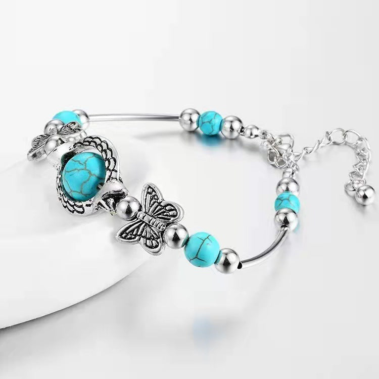 MKASOUTH — Vintage Turquoise Butterfly Bracelet