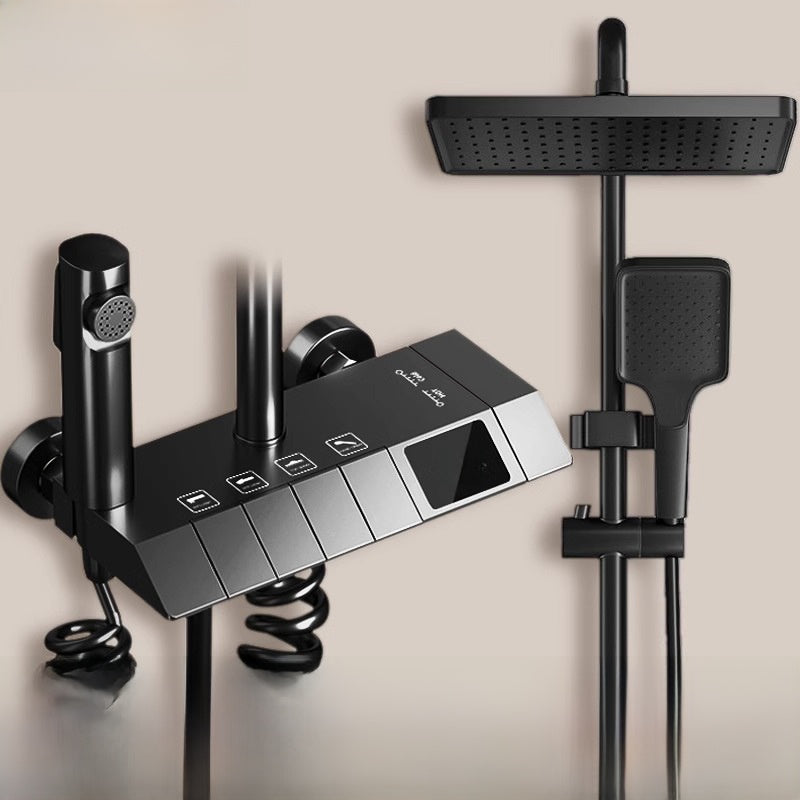 MKASOUTH Thermostatic Smart Shower Set | LED Display & Piano-Key Showerhead
