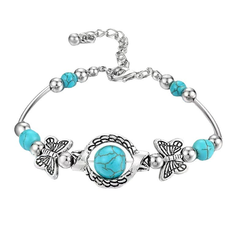 MKASOUTH — Vintage Turquoise Butterfly Bracelet