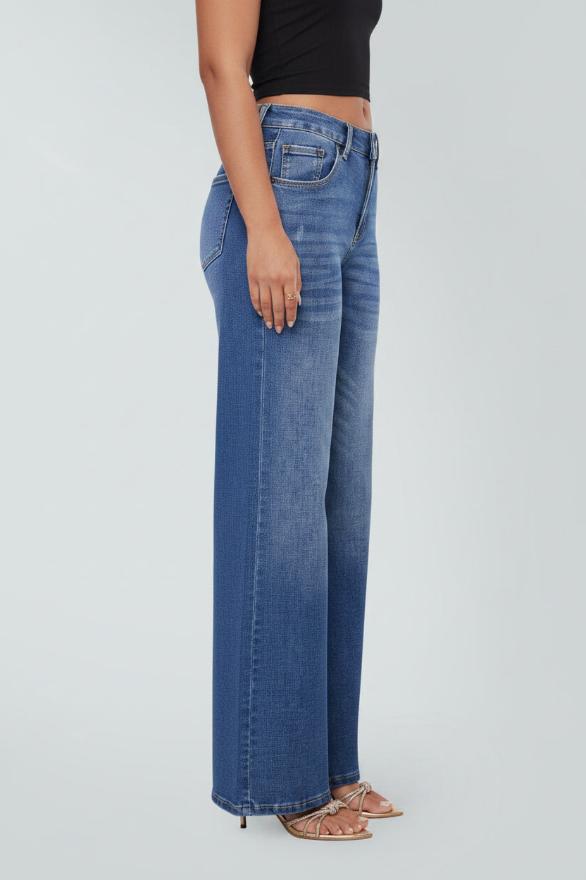 MKASOUTH — Women's High-Waisted Lift Straight Wide Leg Jeans