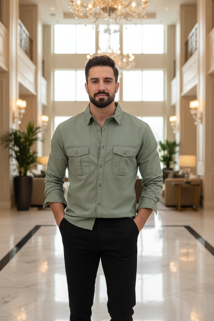 Caelian — Men's Autumn Smart Casual Long Sleeve Shirt (MKM1)
