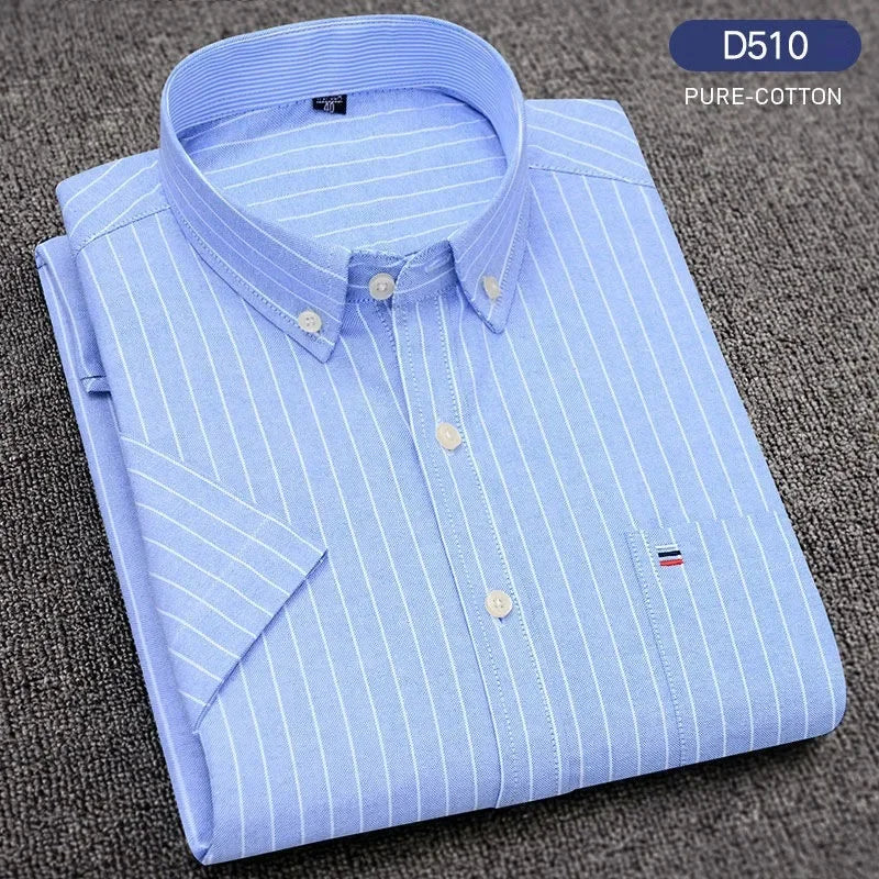 Men's  Summer Casual Shirts Oxford Short Sleeve