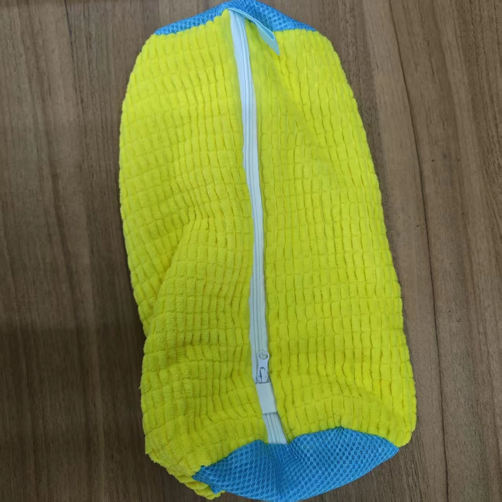 Durable Shoe Washing Machine Bag for All Shoe Types-Yellow with Blue Zipper,Ideal for Sneakers and Casual Shoes,Laundry Wash Bag