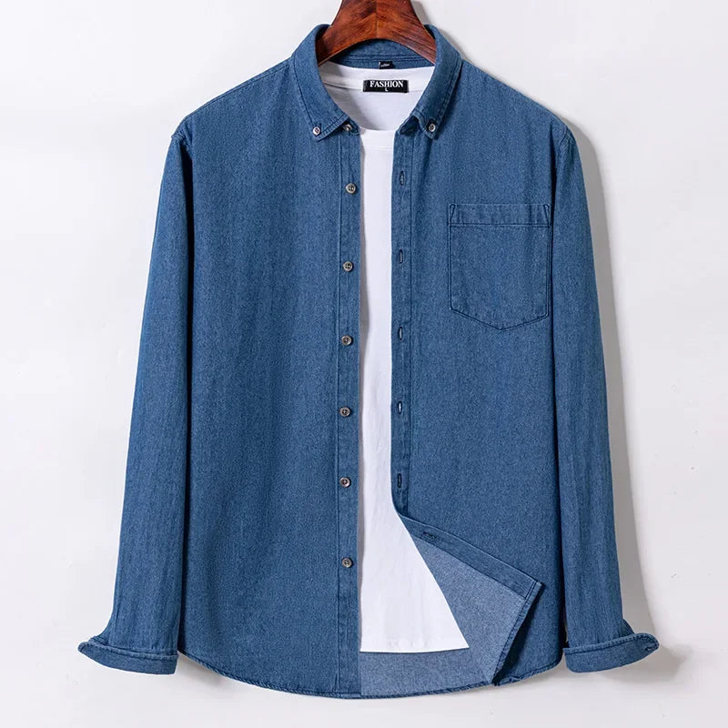 Men's Cotton Denim Long-Sleeve Shirt