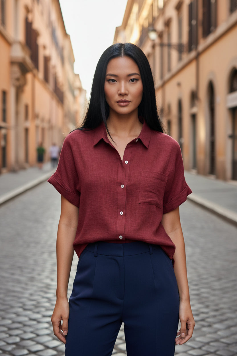Caelian Breeze — Women's Summer Breathable Short Sleeve Shirt