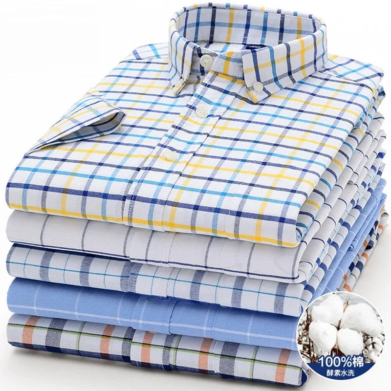 Men's  Summer Casual Shirts Oxford Short Sleeve