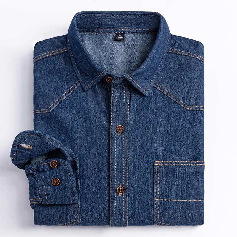 Men's Cotton Denim Long-Sleeve Shirt