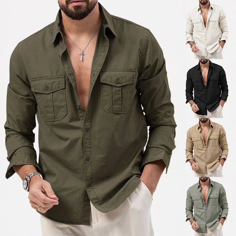 Caelian — Men's Autumn Smart Casual Long Sleeve Shirt (MKM1)