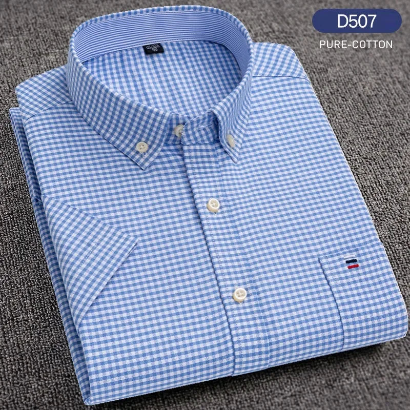 Men's  Summer Casual Shirts Oxford Short Sleeve