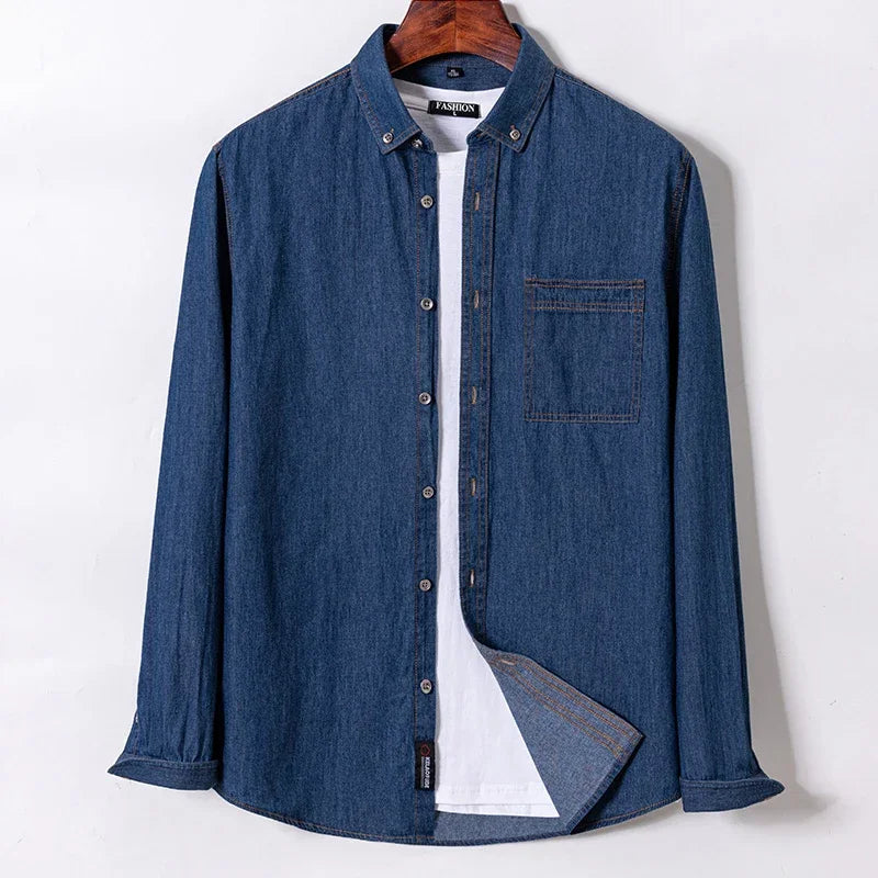 Men's Cotton Denim Long-Sleeve Shirt