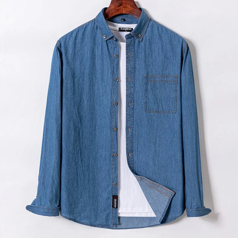 Men's Cotton Denim Long-Sleeve Shirt