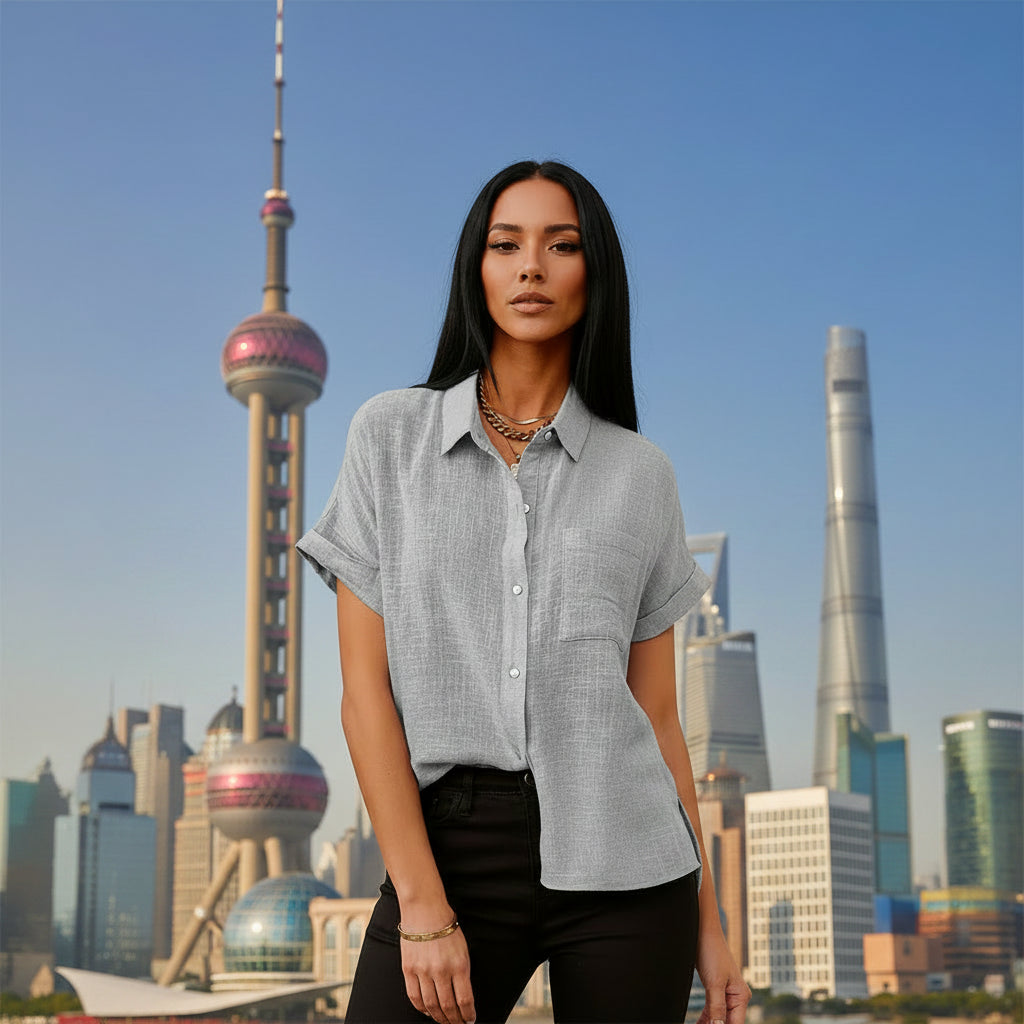 Caelian Breeze — Women's Summer Breathable Short Sleeve Shirt