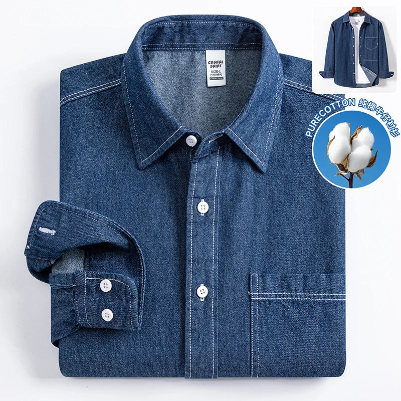 Men's Cotton Denim Long-Sleeve Shirt
