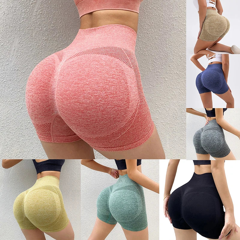 MKASOUTH — High Waist Push-Up Gym Shorts (Seamless Fitness Shorts for Women)