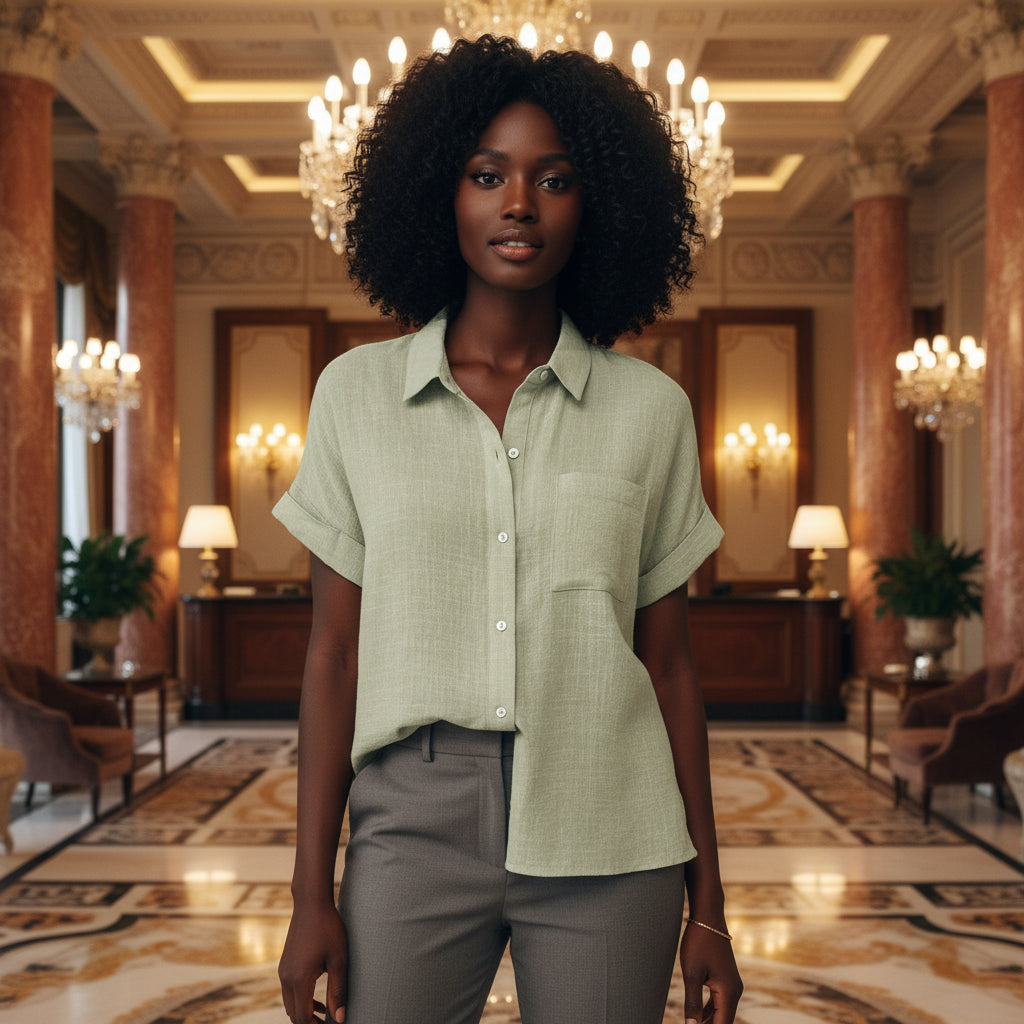 Caelian Breeze — Women's Summer Breathable Short Sleeve Shirt