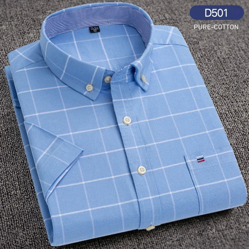 Men's  Summer Casual Shirts Oxford Short Sleeve