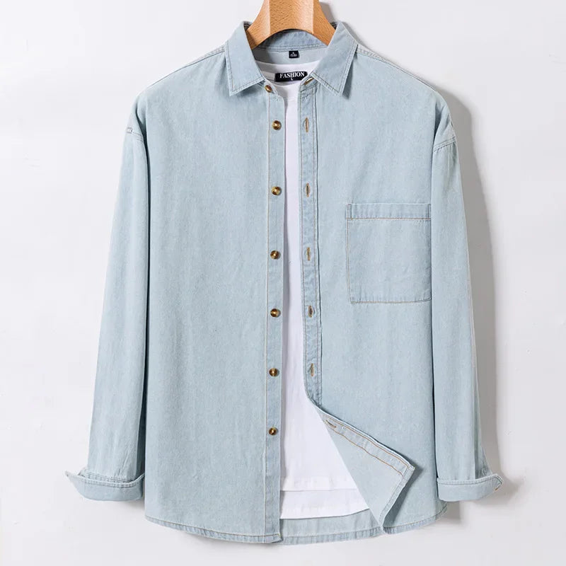 Men's Cotton Denim Long-Sleeve Shirt