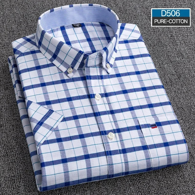 Men's  Summer Casual Shirts Oxford Short Sleeve