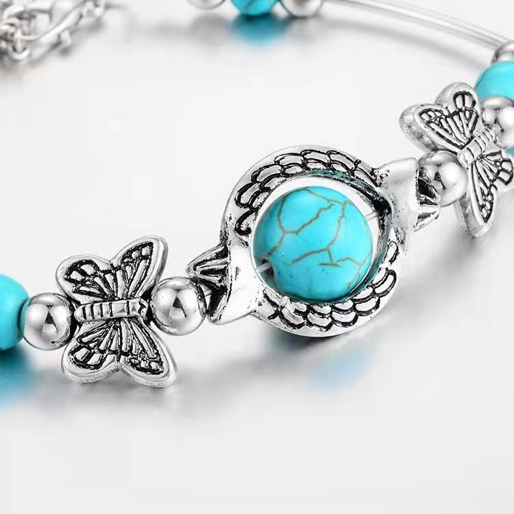 MKASOUTH — Vintage Turquoise Butterfly Bracelet