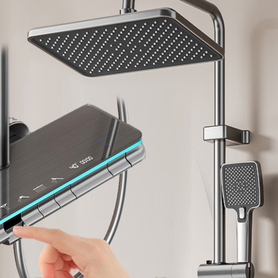 MKASOUTH Thermostatic Smart Shower Set | LED Display & Piano-Key Showerhead