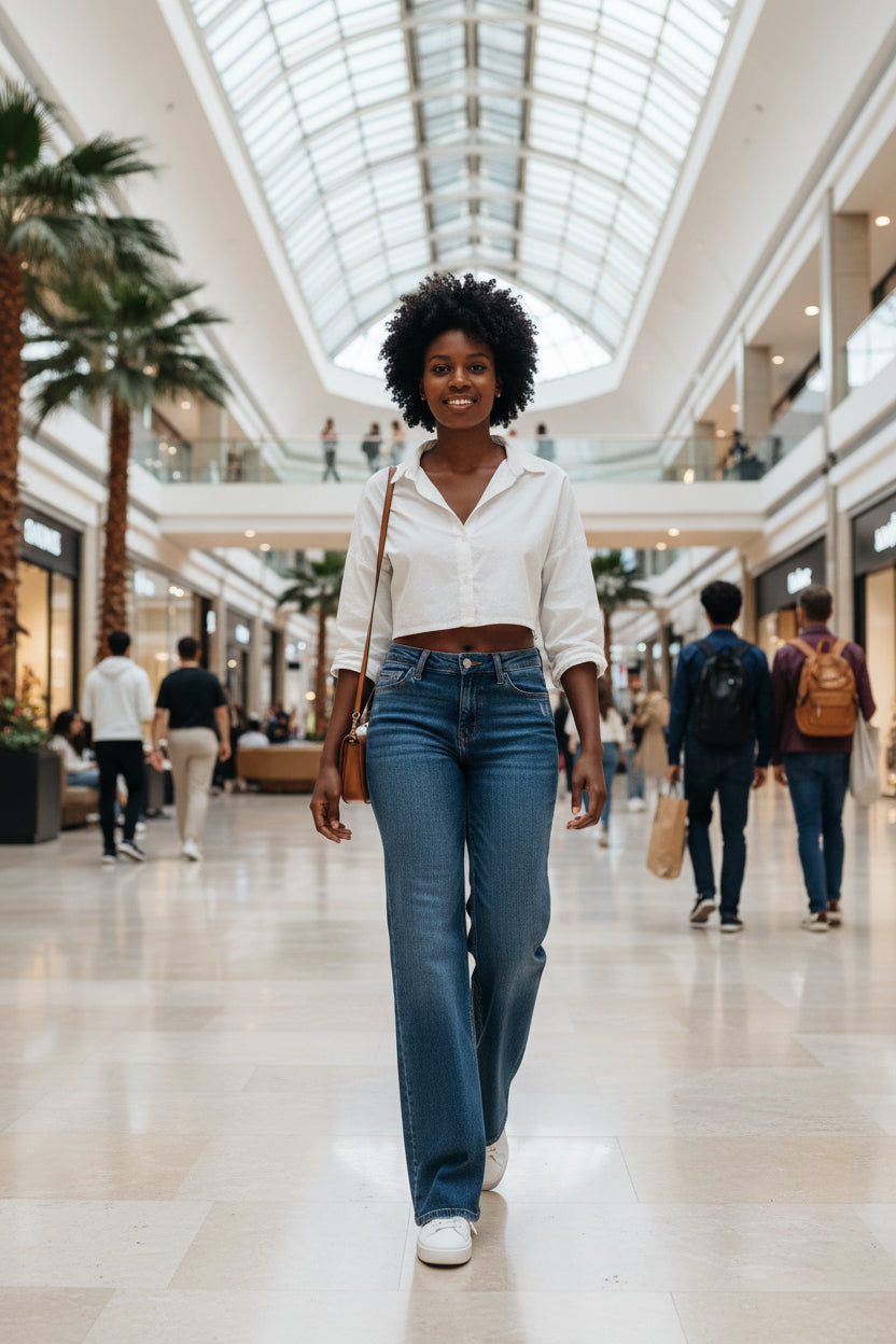 MKASOUTH — Women's High-Waisted Lift Straight Wide Leg Jeans