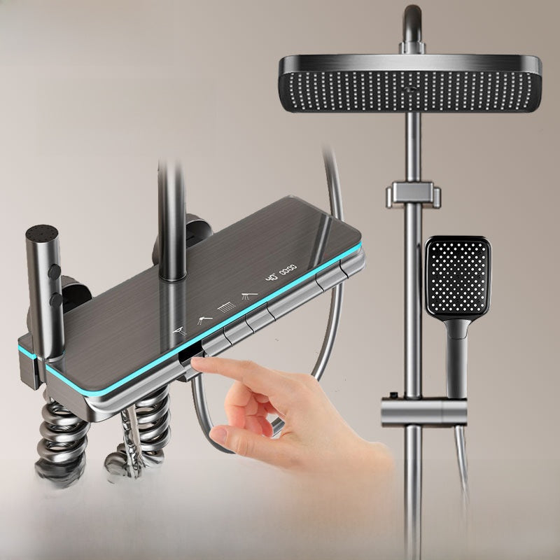 MKASOUTH Thermostatic Smart Shower Set | LED Display & Piano-Key Showerhead