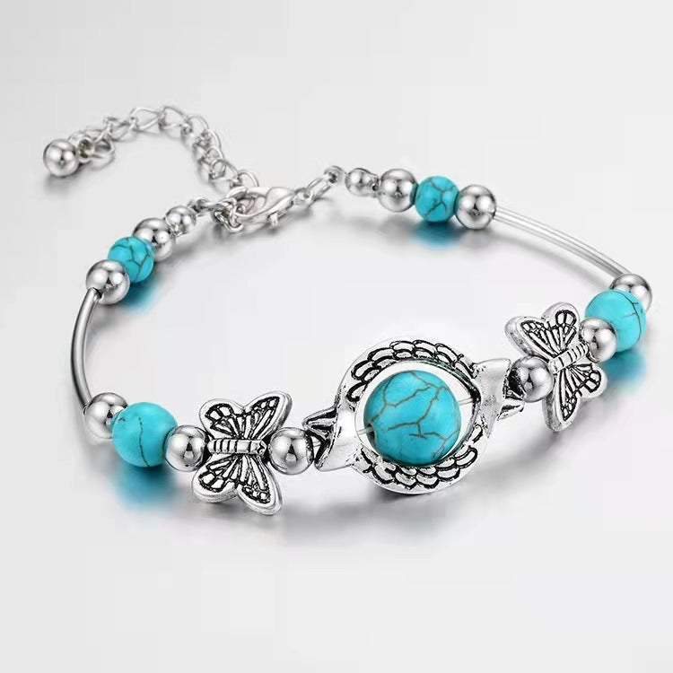 MKASOUTH — Vintage Turquoise Butterfly Bracelet