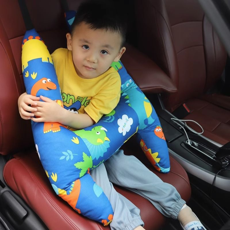 MKASOUTH — Children's Cartoon Car Travel Pillow with Head & Lumbar Support